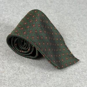 Vintage Garrick Anderson Silk Tie Green Geometric Red Gold USA Necktie 58 X 4"